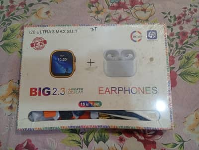 Big 2.3 Smart Watch + Wireless Earbuds Combo (10 in 1 Set) – Brand New