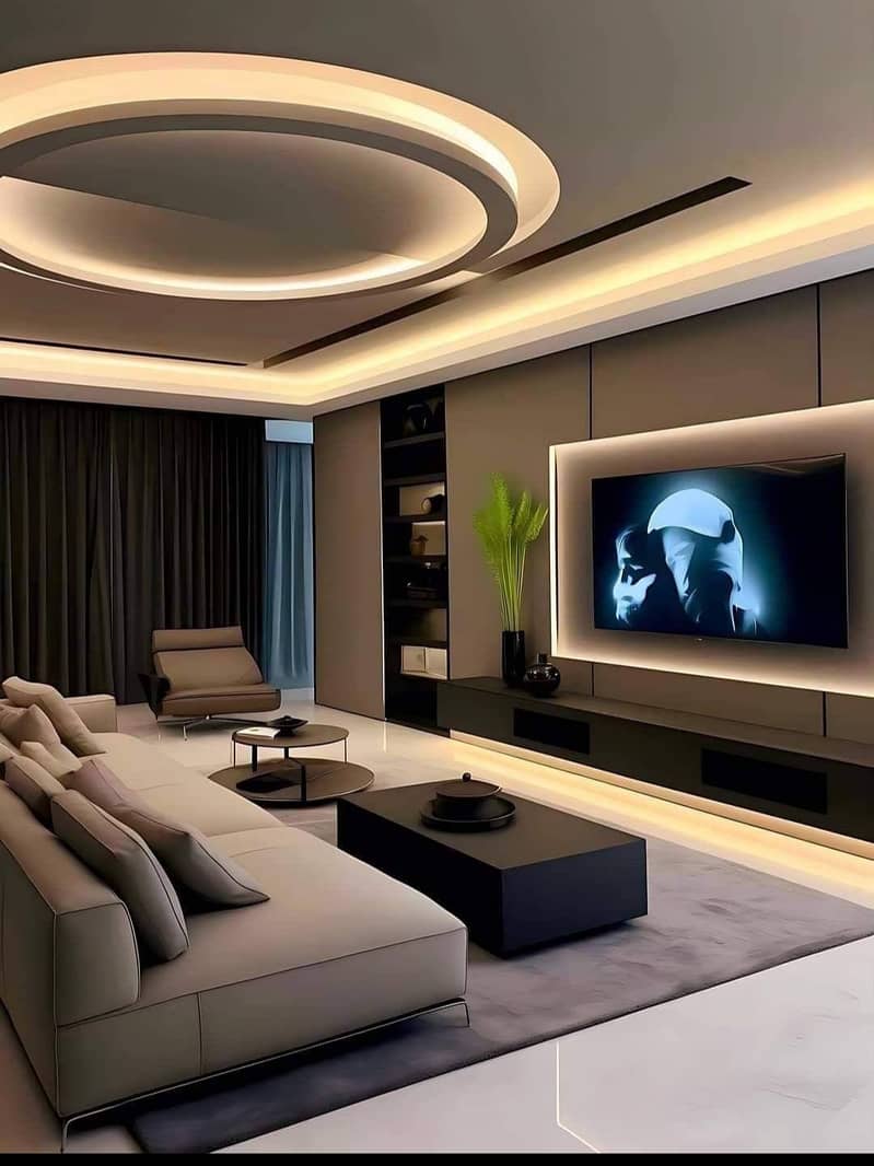 False ceiling/Wall panels/Fancy Mirror/Wall Papers/3D design/Flooring 2
