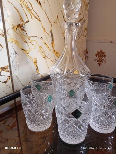 crystal bottles glass  set