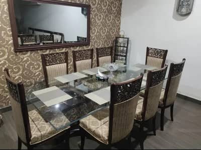 EIGHT CHAIRS DINING TABLE