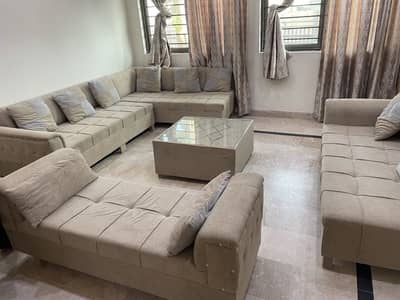 Luxury 7 Seater Sofa Set with Dewan, Table & Comfy