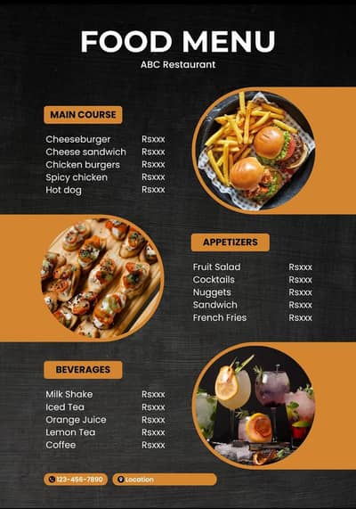 Restaurant Menu Design | Food Flyer | 14 August Deal Poster