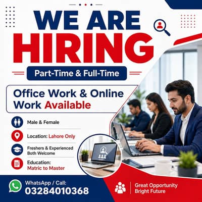 NEED URGENT STAFF OF 50 PERSONS FOR OFFICE WORK AND ONLINE WORK