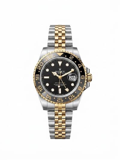 Rolex black golden watch