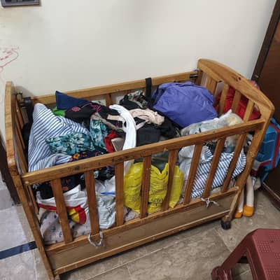 wooden baby cot
