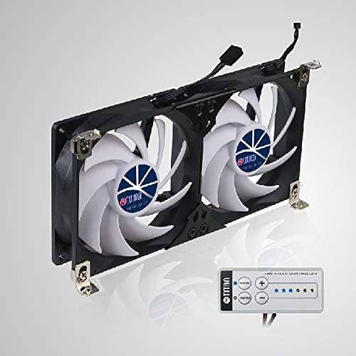 12V DC Double Rack Mount Ventilation Fan for Refrigerator Vents and Grilles with Speed Controller C A1145