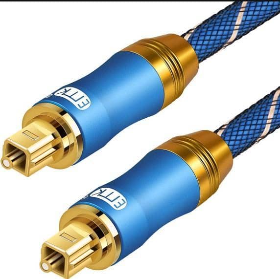 EMK Optical Audio Cable Digital Toslink Cable - [Nylon Braided Jacket,Durable and Flexible] Fiber Optic Cord for Home Theater, Sound bar, TV, PS4, Xbox & More (15Feet/4.6Meters) C A396