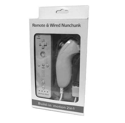 WII/WIIU REMOTE & NUNCHUCK W/MOTION PLUS WHITE (GENERIC) c R2174