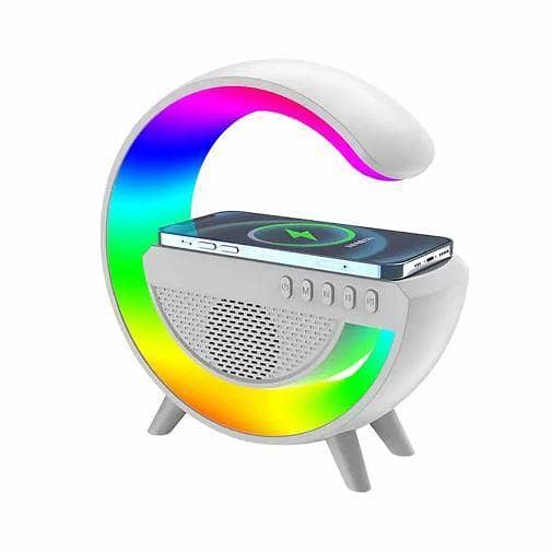 LED Bluetooth Speaker with Wireless Charging, Night Light and RGB Desk Lamp (A R1820 LAMMP)