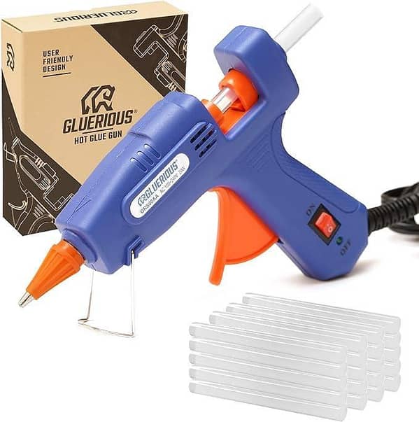 Gluerious 20W Mini Glue Gun with 30 Glue Sticks for Crafts, School, DIY and Home Use (Blue) – UK Import