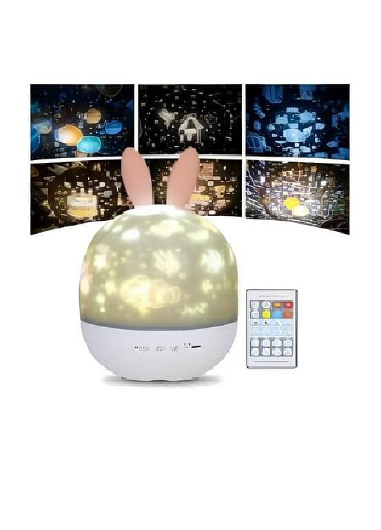 URAQT Star Light Projector with Music, Remote & Timer — 360° Rotation Night Light for Kids, 4 Lighting Modes, 6 Themes, 8 Music Tracks, A-AS181