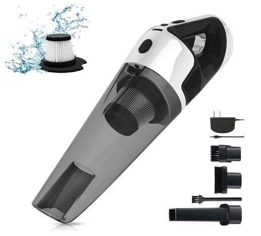 SEALON SY01 Cordless Handheld Vacuum with LED Lights, Large Dust Bowl, 4 Attachments, 10000 PA Suction for Home and Car E A718