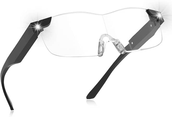 "LED Magnifying Glasses with USB Light: Ideal for Close Work and Reading, Night Vision Eyewear for Men and Women"A R1862 GLAASSES