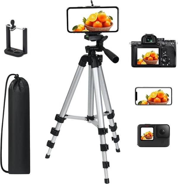 Vicloon 210 A10 Tripod: Telescopic Aluminum Phone and Camera Stand with Case