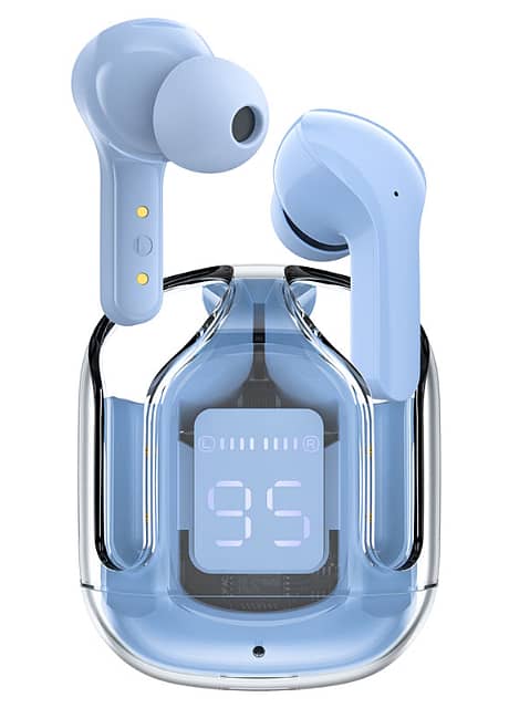 ACEFAST T6 Wireless Earbuds, Ice Blue – Touch Control, ENC Noise Cancellation, Dual Microphone, HiFi Sound