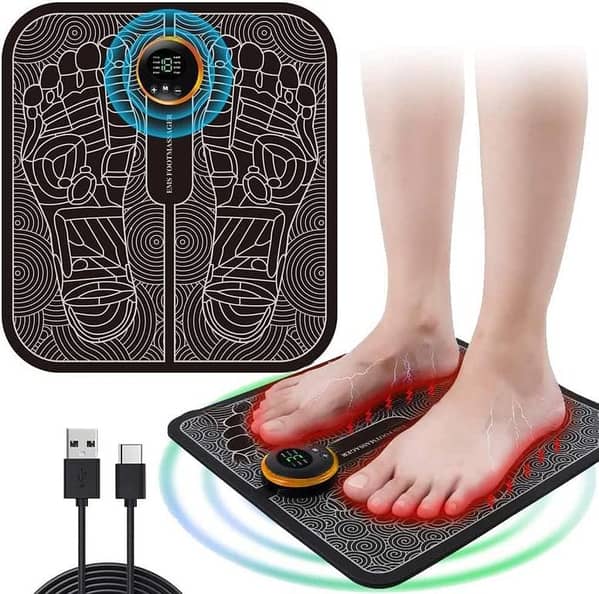 Portable Foot Massager: Electric Reflexology Device for Pain Relief and Circulation, Folding Design with 9 Modes, USB Rechargeable