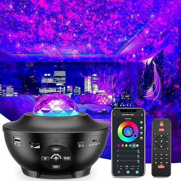 Galaxy Projector Star Projector for Bedroom with Bluetooth Speaker and Timer – Large Ceiling Coverage
