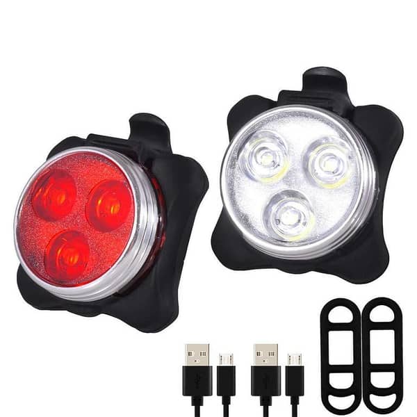 CYYCLEE Bike Light Set: USB Rechargeable Front and Rear Lights with Four Modes