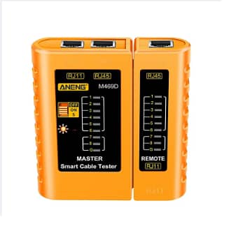 RJ45 Network Cable Tester for LAN and Phone Lines – RJ45/RJ11/RJ12, CAT5/CAT6/CAT7 UTP Wire Test Tool (Model CR5093)