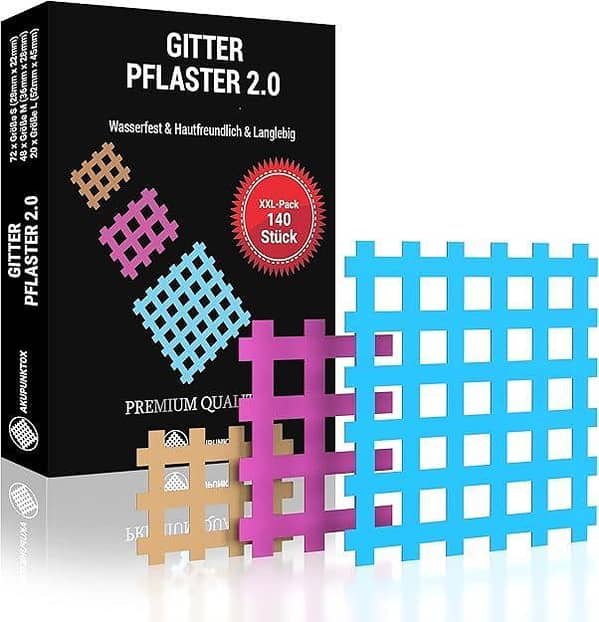 Premium Grid Tape Crosstape XXL Mix Pack [140 Pieces] - Improved Concept 2019 I Innovative Cross Tape Acupuncture Patches I 3 Sizes in a Set I Grid Tapes Crosstape Type a b c A AS74 TAPPE