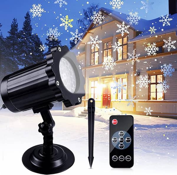Christmas Projector Lights A A84 FLAKES by IP65 Waterproof Snowflake Projector with Remote and Timer