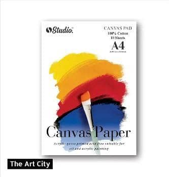 Studio Canvas Pad for Oil and Acrylic Painting, A4 Size, 280 g/m², 10 Sheets (CR4089)