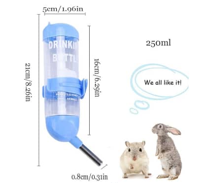 125ml Hamster Water Bottle for Cage No Leak Hanging Water Bottle Water Auto Dispenser for Hamsters Rats Ferrets Bunny Small Animals (1 Packs) R5368 C3