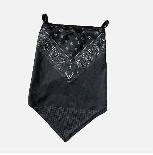 Vintage Y2K Black Neck Gaiter Face Mask for Women and Men | SKU 919 C R5113