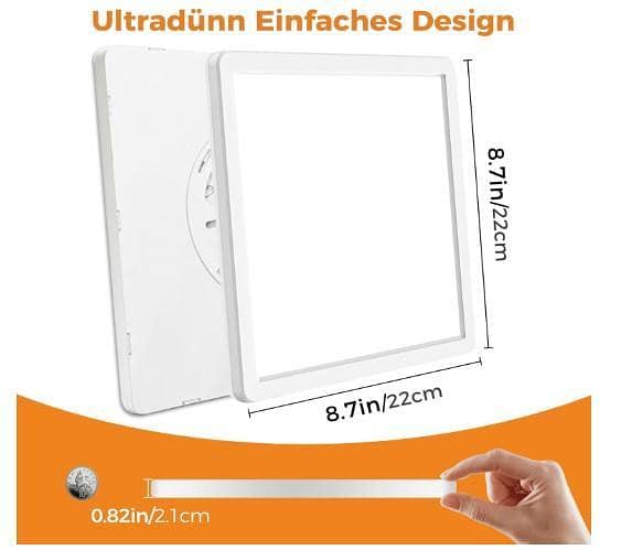 18 W Ultra-Thin Ceiling Light, 22 x 2.1 cm, 5000 K Cold White, Square LED Fixture (Energy Class E) A R2413