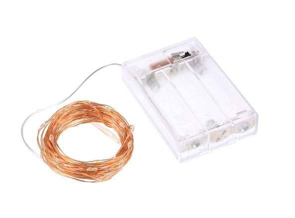 Layfoo DC4.5V 0.3W 3m 30 LED Fairy Copper String Light (Battery Powered) Warm White, Flexible and Bendable