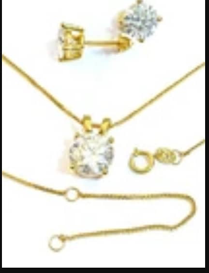 18k SOLID GOLD 4 carat Diamond Jewelry SET for wife Mother's Day Gift for her C R4576