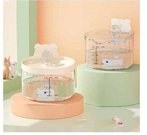 Enakshi 2.2L Cat Water Fountain Indoor Silent Transparent with Filter