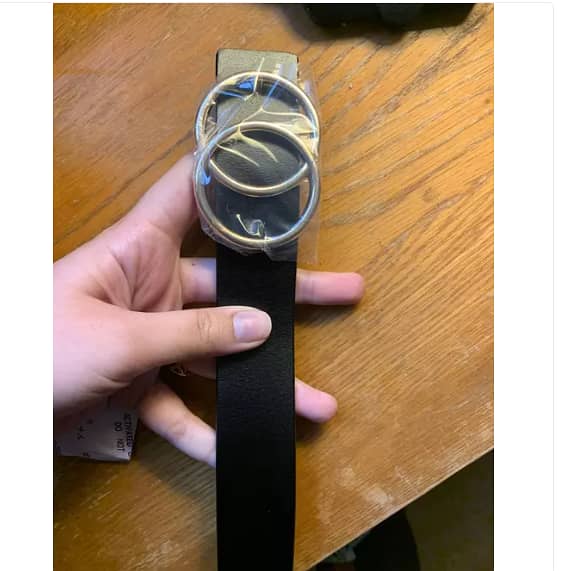 "Adjustable Faux PU Leather Belt with Double O-Ring for Women and Girls - Versatile Waist Belt for Jeans, Trousers, and Dresses"