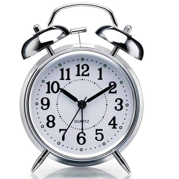 Round Big Silver Alarm Clock