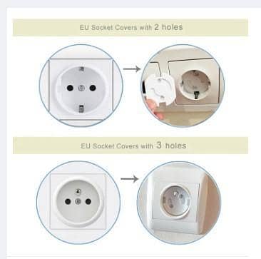 7pcs Baby Safety Child Electric Socket Outlet Plug Protection Security Two Phase Safe Lock Cover Kids Sockets Cover Plugs  C  R5201