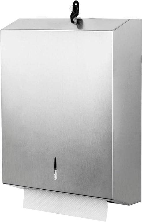 Paper Towel Dispenser Wall Mount for C-fold, Multi-fold, and Tri-fold — Touchless with Lock (UK Import)