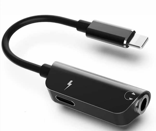 3.5MM EARPHONE ADAPTER HEADPHONE JACK CHARGER PORT SPLITTER MIC SUPPORT HEADSET ADAPTOR C A1476
