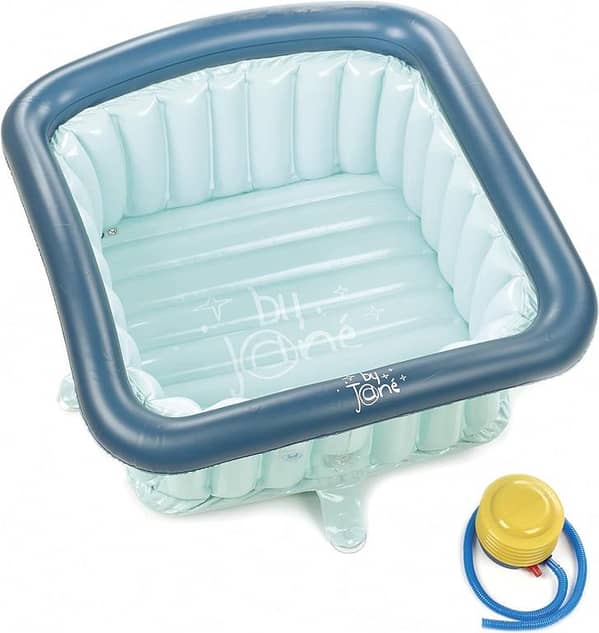 Jané Reducing Insert for Shower Tray 60 x 60 cm, Inflatable (70 L) with Air Pump, Suction Cups and Drain Plug – Blue. . .