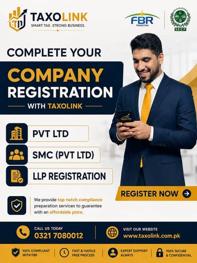Filer, NTN, Company Registration, Private Limited SECP, FBR, SRP, PRA