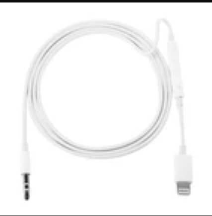 MH021 1m 8 Pin to 3.5mm AUX Audio Cable Support Line Control(White) C R4955