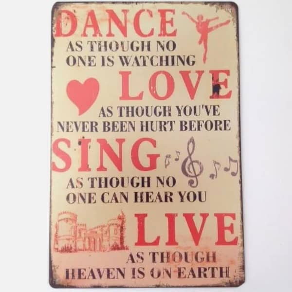 VIINTAGEE Retro Metal Wall Sign C R1081 – Inspirational Shabby Chic Decor for the Lounge