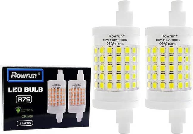 R7S LED Bulb 78mm Dimmable 10W Cold White (100-Watt Equivalent) 1000lm 75pcs 2835SMD AC 110V J Type T3 Halogen Light Replacement 2-Pack by Rowrun uk import C M38