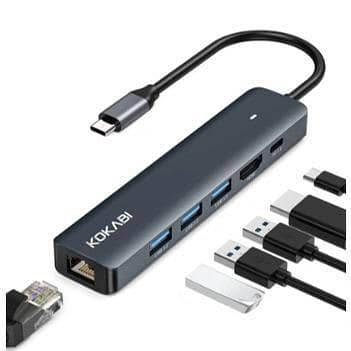 USB-C adapter 6 in 1 KOKABI A R1376 PORRTT