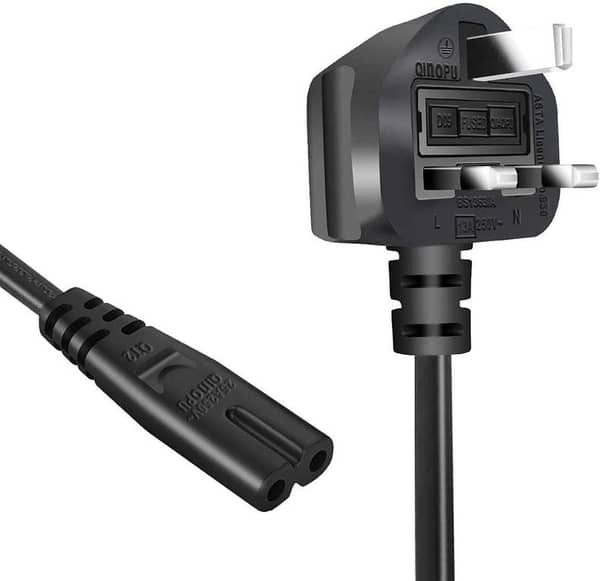 2 Pin Power Cable UK Plug 1.5m – Black (9D09-QT2)
