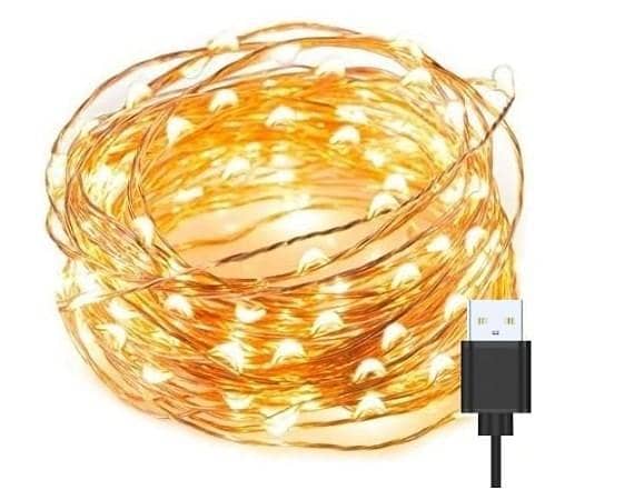 AAN USB-Powered Fairy Lights: Copper Wire Fireflies for Jars, Parties, and Decor (Warm White, Energy Class A)
