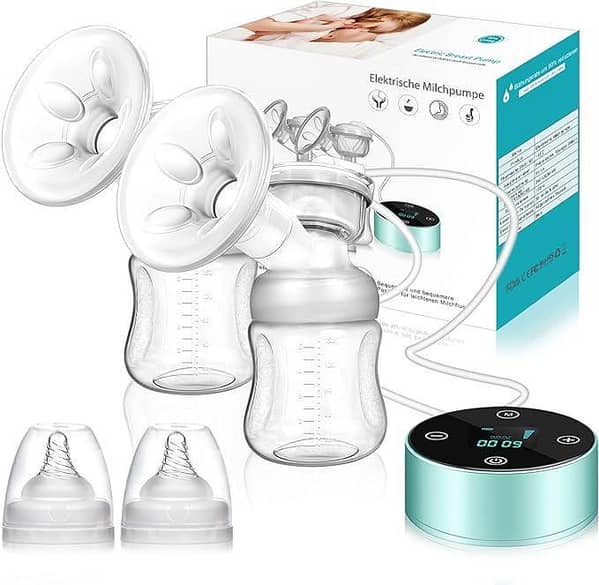 Rechargeable Electric Breast Pump - Dual Suction for Breastfeeding with Breast Milk Suction and Massage - 4 Modes, 10 Levels - Efficient Breast Pumping Convenience. . . .