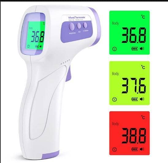 KKmier Infrared Forehead Thermometer, 2-in-1 Non-Contact Temperature Checker for Adults, Children & Babies (C/R658) with Fever Alarm