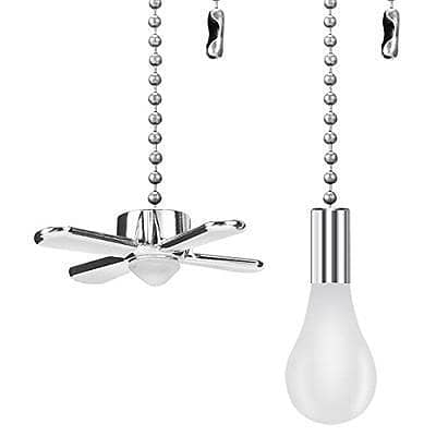 Ceiling Fan Pull Chain Extender with Decorative Frosted Glass Bulb and Fan Cord, Fit All Standard 3mm Diameter Ceiling Fans and Light Fixtures Factory Pull C A1711