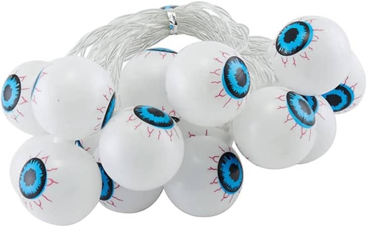 WOONEKY Halloween SPOOKY EYES 1 String LIGHT Electronic Indoor WARM White Halloween D AS80 SPOKKY 10 BLUB