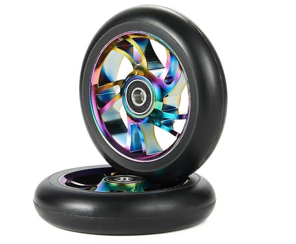 110mm Scooter Wheels Pair - 2pcs Neo 110mm Pro Stunt Scooter Replacement Wheels with ABEC-9 Bearing | Bearings Installed -  C A647
